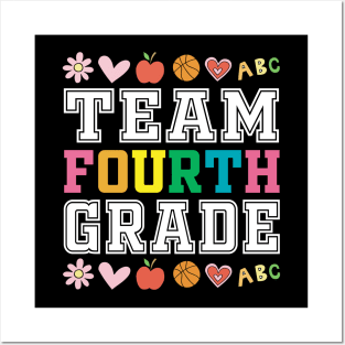 Team 4nd Fourth Grade - 1st Day of School Posters and Art